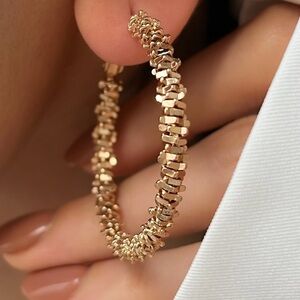 Serrated Hoop Earrings | 18K Gold Plated | Luxury Hypoallergenic Jewelry